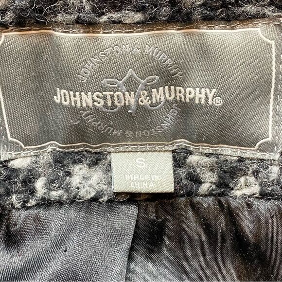Johnston & Murphy Wool Blend Black Gray White Coat Size Small - Picture 3 of 13